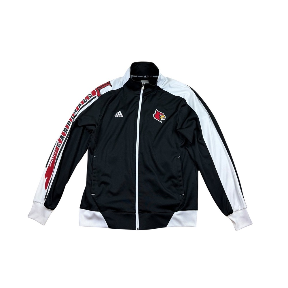 Adidas Louisville Cardinals Mens Medium Black Climalite Full Zip Track Jacket
